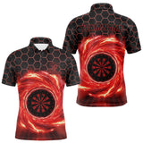 Maxcorners Black & Red Storm Lightning Dartboard Custom Mens Polo Dart Shirt Halftone Dart Jerseys TU2710