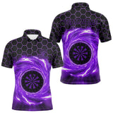 Maxcorners Black & Purple Storm Lightning Dartboard Custom Mens Polo Dart Shirt Halftone Dart Jerseys TU2710