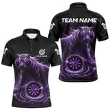 Maxcorners Custom Purple Smokes Funny Tiger Dartboard Men Darts Polo Shirt, Outfits Dart Jerseys MT0111