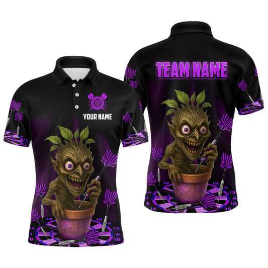 Maxcorners Plant Mage With Purple Darts Men's Funny Darts Shirt - Custom Name For Players LM2206