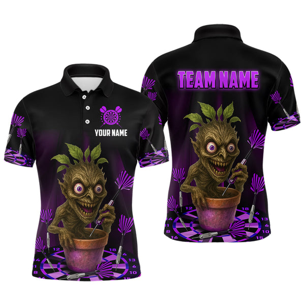 Maxcorners Plant Mage With Purple Darts Men's Funny Darts Shirt - Custom Name For Players LM2206