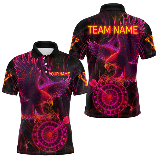 Maxcorners Purple Neon Eagle Dartboard Custom Darts Polo Shirt For Men - Darts Team Jersey LM1307