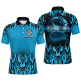 Maxcorners Lightning Navy Cobra & Snake-Skin Darts Shirt For Men - Custom Dart Player Jerse LM2206