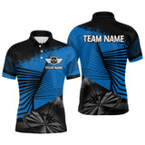 Maxcorners Custom Men's Darts Shirt With Silver Dart Arrows Hitting Dartboard, Darts Jersey