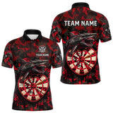 Maxcorners Custom Red Digital Camo Dartboard Horror Shark Darts Polo Shirt For Men Dart Gifts MT1511