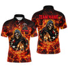 Maxcorners The Grim Flaming Dartboard & Arrows Darts Shirt For Men - Custom Name & Team Jersey LM3006