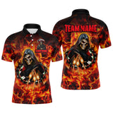 Maxcorners The Grim Flaming Dartboard & Arrows Darts Shirt For Men - Custom Name & Team Jersey LM3006