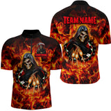 Maxcorners The Grim Flaming Dartboard & Arrows Darts Shirt For Men - Custom Name & Team Jersey LM3006
