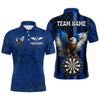 Maxcorners US Flag Eagle Dartboard Grunge Blue Darts Shirt For Men - Custom Name & Team Jersey LM3006