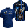 Maxcorners US Flag Eagle Dartboard Grunge Blue Darts Shirt For Men - Custom Name & Team Jersey LM3006