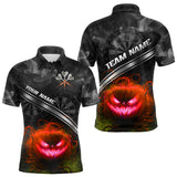 Maxcorners Halloween Men Darts Shirt Personalized Red Pumpkin Dartboard, Halloween Dart Jerseys MT2108