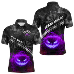 Maxcorners Halloween Men Darts Shirt Personalized Purple Pumpkin Dartboard, Halloween Dart Jerseys MT2108