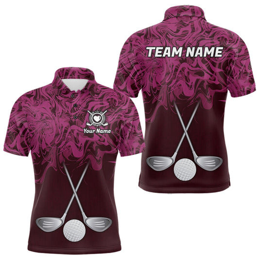 Maxcorners Mens Golf Clothing Monstera Pattern Floral Golf Shirt Custom Men White Golf Polo Best Golf Gifts