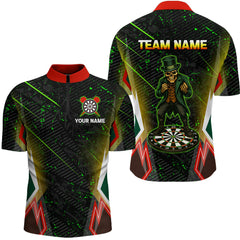 Maxcorners Green Skeleton With Urban Neon Men's Dart Shirt - Custom Name For Darts Jersey LM1506
