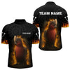 Maxcorners Flaming Cockatoo Dartboard Men's Dart Shirt - Custom Team Name For Darts Jersey  LM1506