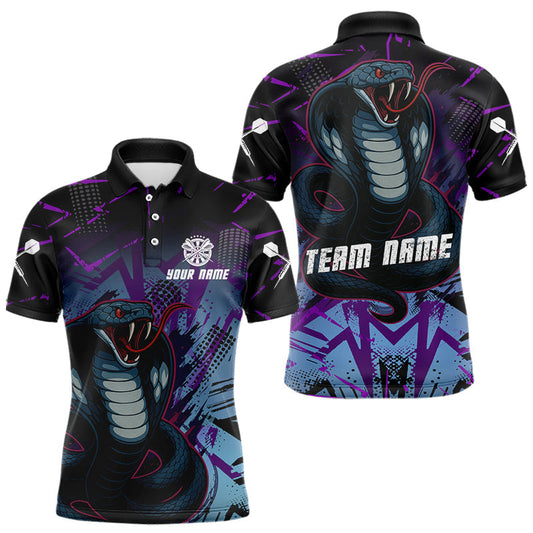 Maxcorners Fierce Cobra Multi Color Grunge Men's Dart Shirt - Custom Name For Darts Jersey LM1506