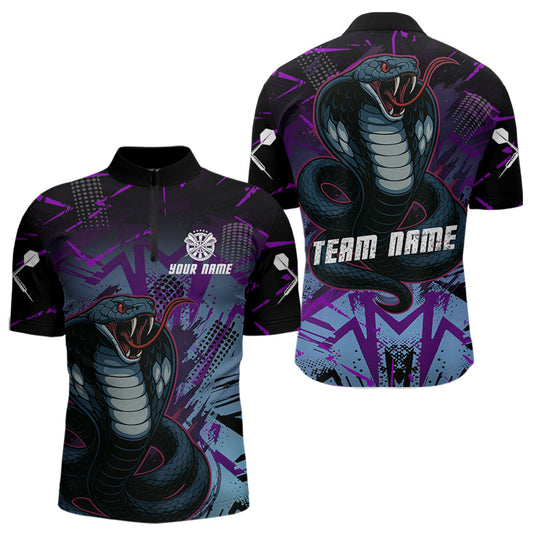 Maxcorners Fierce Cobra Multi Color Grunge Men's Dart Shirt - Custom Name For Darts Jersey LM1506