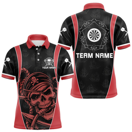 Maxcorners Vintage Pirate Skull Darts Team Shirt For Men - Personalized With Name And Team LM1506