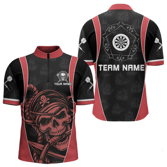 Maxcorners Vintage Pirate Skull Darts Team Shirt For Men - Personalized With Name And Team LM1506