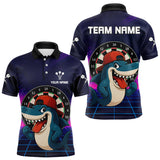Maxcorners Neon Shark & Dartboard Custom Funny Polo Shirt For Men - Darts Team Jersey TU0807