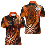 Maxcorners Custom Men's Darts Polo Shirt Dragon And Dartboard - Personalized Name & Team TU0807