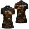 Maxcorners Custom Eagle Grunge Dartboard Polo Dart Shirt For Men US Flag Patriotic Dart Jersey MT0609