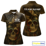 Maxcorners Custom Skull Eagle Grunge Polo Dart Shirt For Men Retro Patriotic Dart Jerseys MT0609