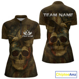 Maxcorners Custom Skull Eagle Grunge Polo Dart Shirt For Men Retro Patriotic Dart Jerseys MT0609