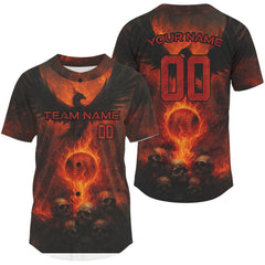 Maxcorners Flaming Eagle Baseball Team Jersey For Men Personalized Name Number With Baseball Shirt LM2608