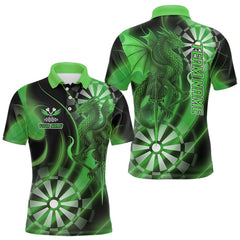 Maxcorners Men's Darts Polo Shirt Custom Dragon Dartboard Personalized Name Team With Darts Jersey TU0508