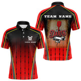Maxcorners Red Black Barbed Western Darts Men's Cowboy Darts Shirt - Custom Name For Players LM2206