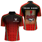 Maxcorners Red Black Barbed Western Darts Men's Cowboy Darts Shirt - Custom Name For Players LM2206