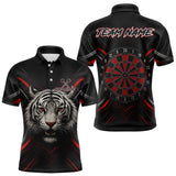 Maxcorners Custom Black-Red Tiger Dartboard Dart Polo Shirt For Men Outfits Tiger Dart Jersey TU0809