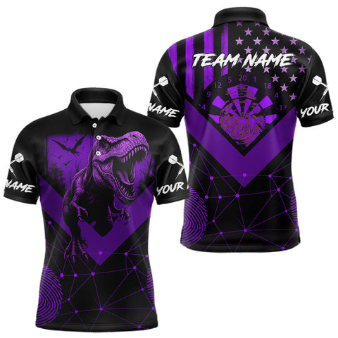 Maxcorners It's In My DNA Custom Purple Grunge Dart Polo Shirt For Men US Flag Dart Jerseys TU0809