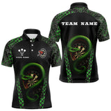 Maxcorners Fierce Green Serpent Dartboard Men's Darts Team Shirt - Custom Name For Players LM2206