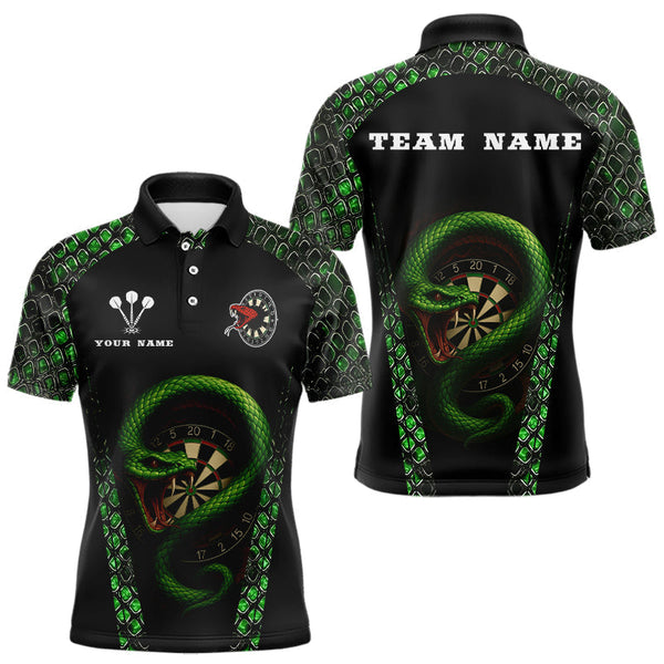 Maxcorners Fierce Green Serpent Dartboard Men's Darts Team Shirt - Custom Name For Players LM2206