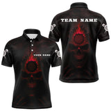 Maxcorners Red Flaming Dartboard In The Grim Men's Team Shirt - Custom Name For Darts Jersey LM2206