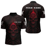 Maxcorners Red Flaming Dartboard In The Grim Men's Team Shirt - Custom Name For Darts Jersey LM2206