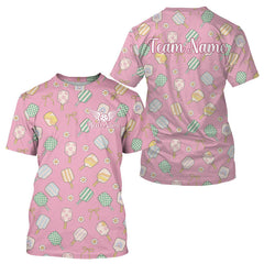 Maxcorners Custom Pink Paddle Funny Pickleball T-Shirt For Men Outfits Pickleball Team Jersey LM1109