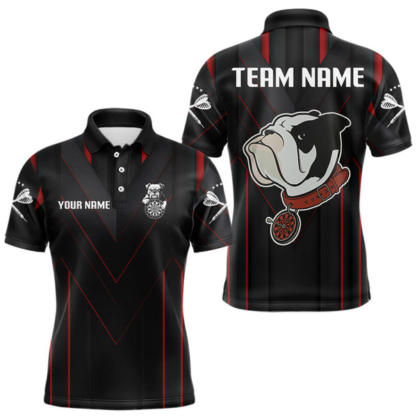 Maxcorners Personalized Bulldog With Darts Necklace Men's Darts Shirt - Custom Name For Player LM2206