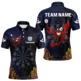 Maxcorners Maroon Lobster & Dartboard In The Ocean Men's Darts Shirt - Custom Name For Players LM2206