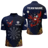Maxcorners Maroon Lobster & Dartboard In The Ocean Men's Darts Shirt - Custom Name For Players LM2206
