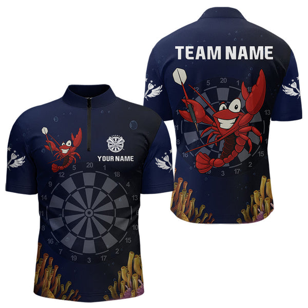 Maxcorners Maroon Lobster & Dartboard In The Ocean Men's Darts Shirt - Custom Name For Players LM2206