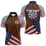Maxcorners US Flag Dartboard Grunge Patriotic Darts Shirt For Men - Custom Dart Player Jersey LM2206