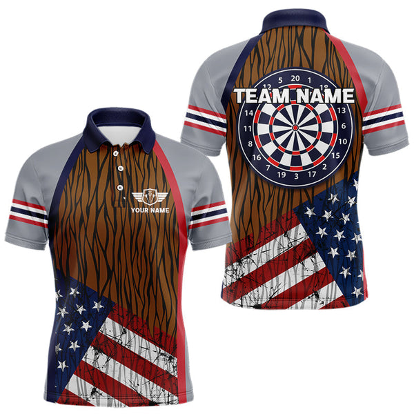 Maxcorners US Flag Dartboard Grunge Patriotic Darts Shirt For Men - Custom Dart Player Jersey LM2206