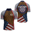 Maxcorners US Flag Dartboard Grunge Patriotic Darts Shirt For Men - Custom Dart Player Jersey LM2206