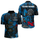 Maxcorners Navy Jay Scratched Dartboard Grunge Darts Shirt For Men - Custom Dart Player Jersey LM2206