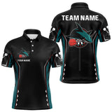 Maxcorners Azure Shark Holding Dart Arrow Darts Shirt For Men - Custom Dart Player Jersey MT2306
