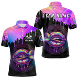 Maxcorners Galaxy Dripping Dart Arrow Men's Darts Polo Shirt - Custom Name For Players  LM1307