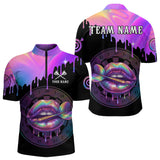 Maxcorners Galaxy Dripping Dart Arrow Men's Darts Polo Shirt - Custom Name For Players  LM1307